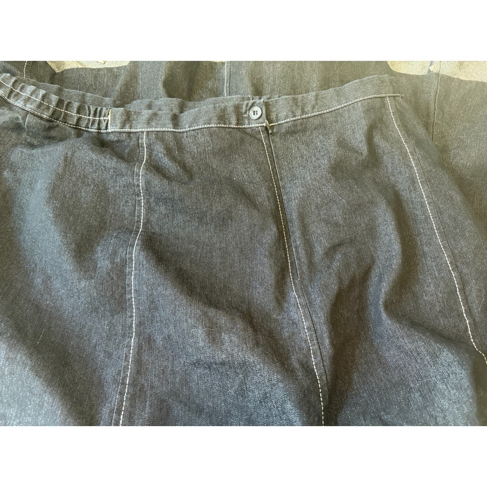 Dark Denim Maxi Skirt with Studded Hem - Picture 4 of 4